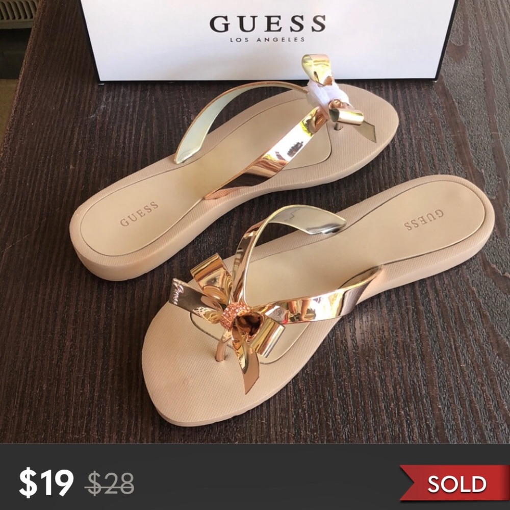 GUESS TUTU ROSE GOLD FLIP FLOPS 🩴